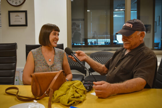 Michelle Winchell, Executive Director of Colorado Spring’s Downtown Ventures, with NPR Correspondent Tom Wilmer.