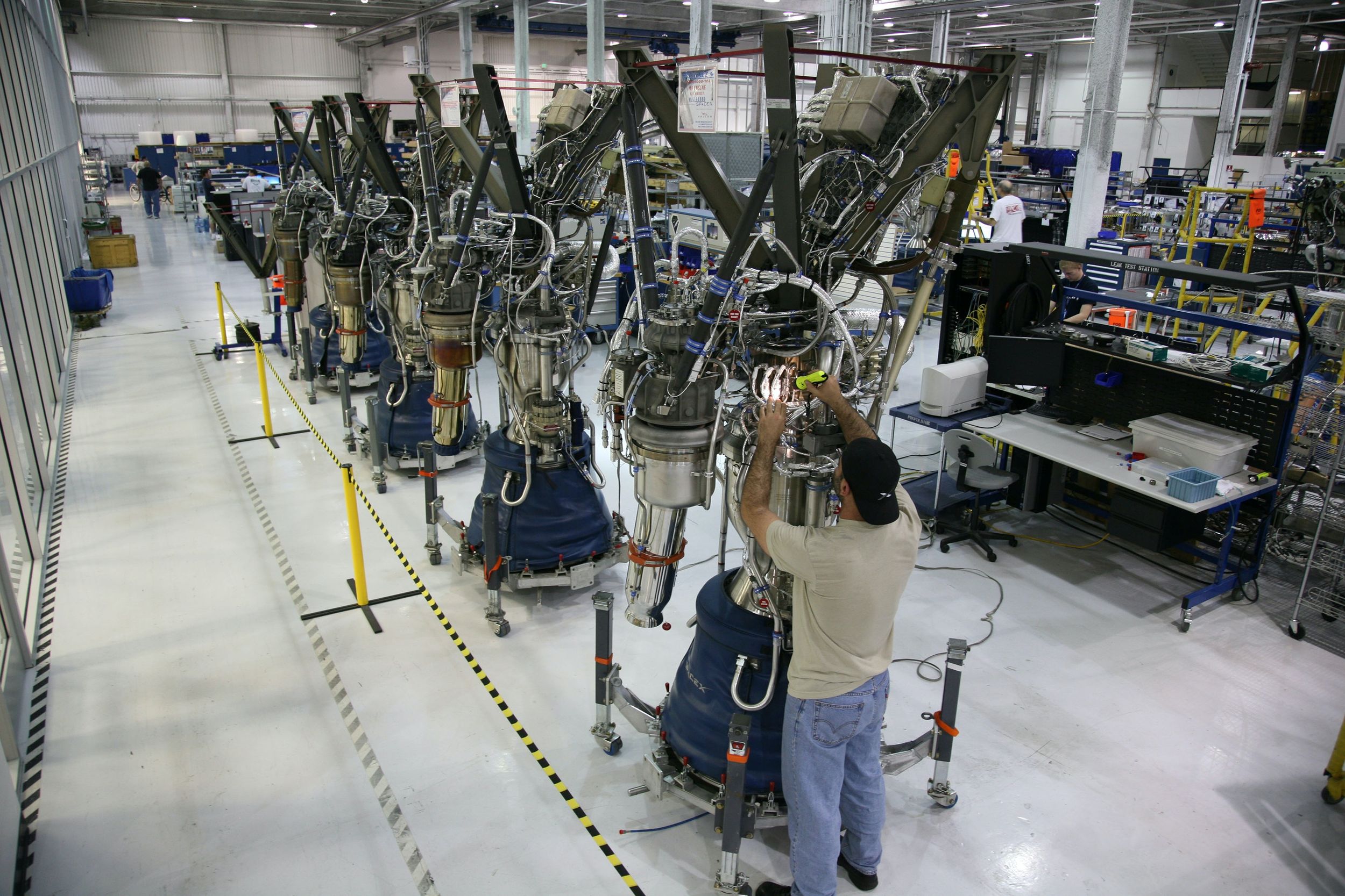 Interior of an aerospace manufacturing facility.